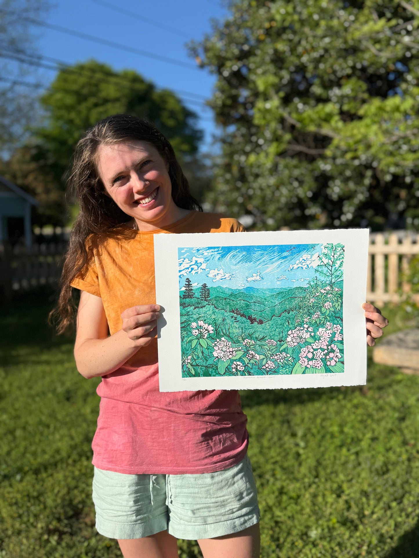 "Appalachian Mountain Laurel" Reduction Print