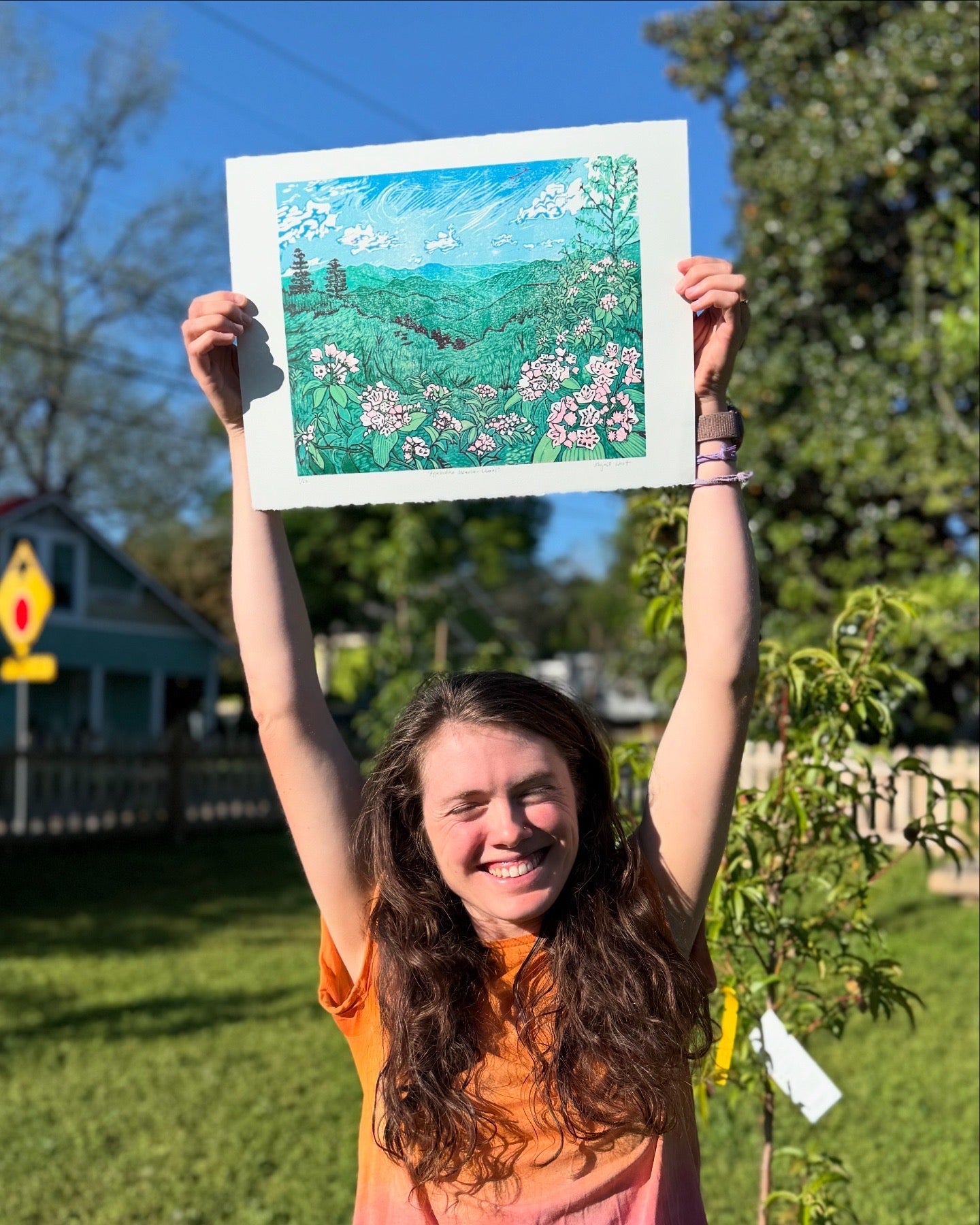 "Appalachian Mountain Laurel" Reduction Print