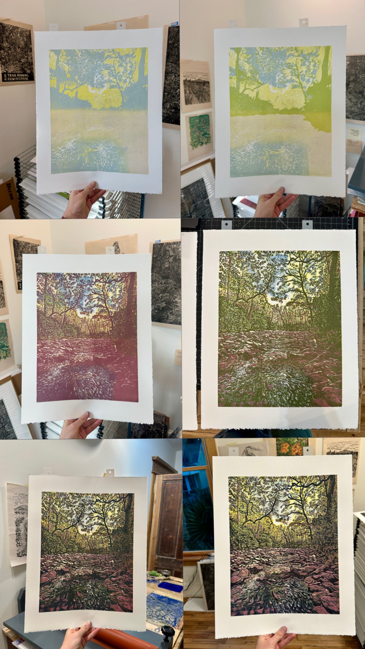 "October Mountain Stream" Reduction Print