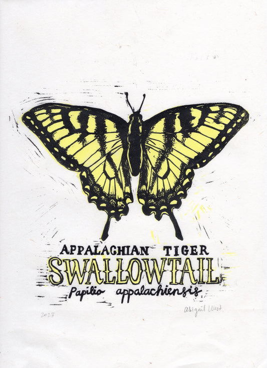 Swallowtail Butterfly Linocut Print