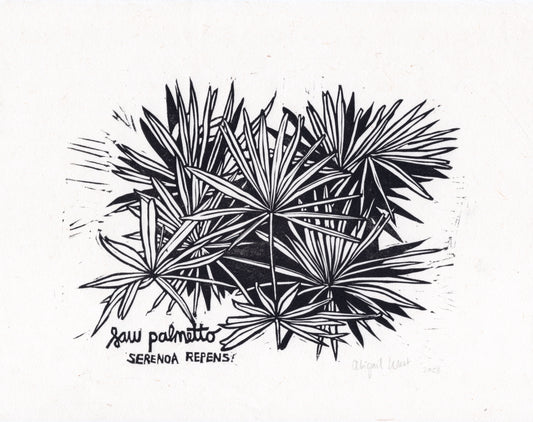 Saw Palmetto Linocut Print