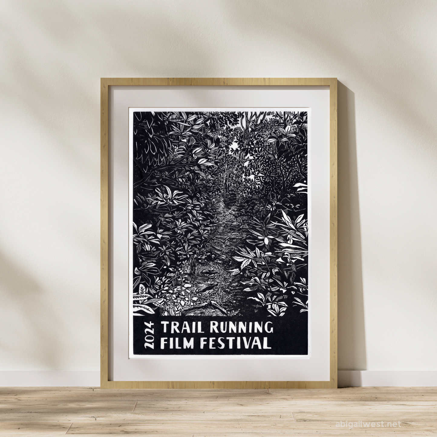Trail Running Film Festival 2024 Poster - Original Linocut Print