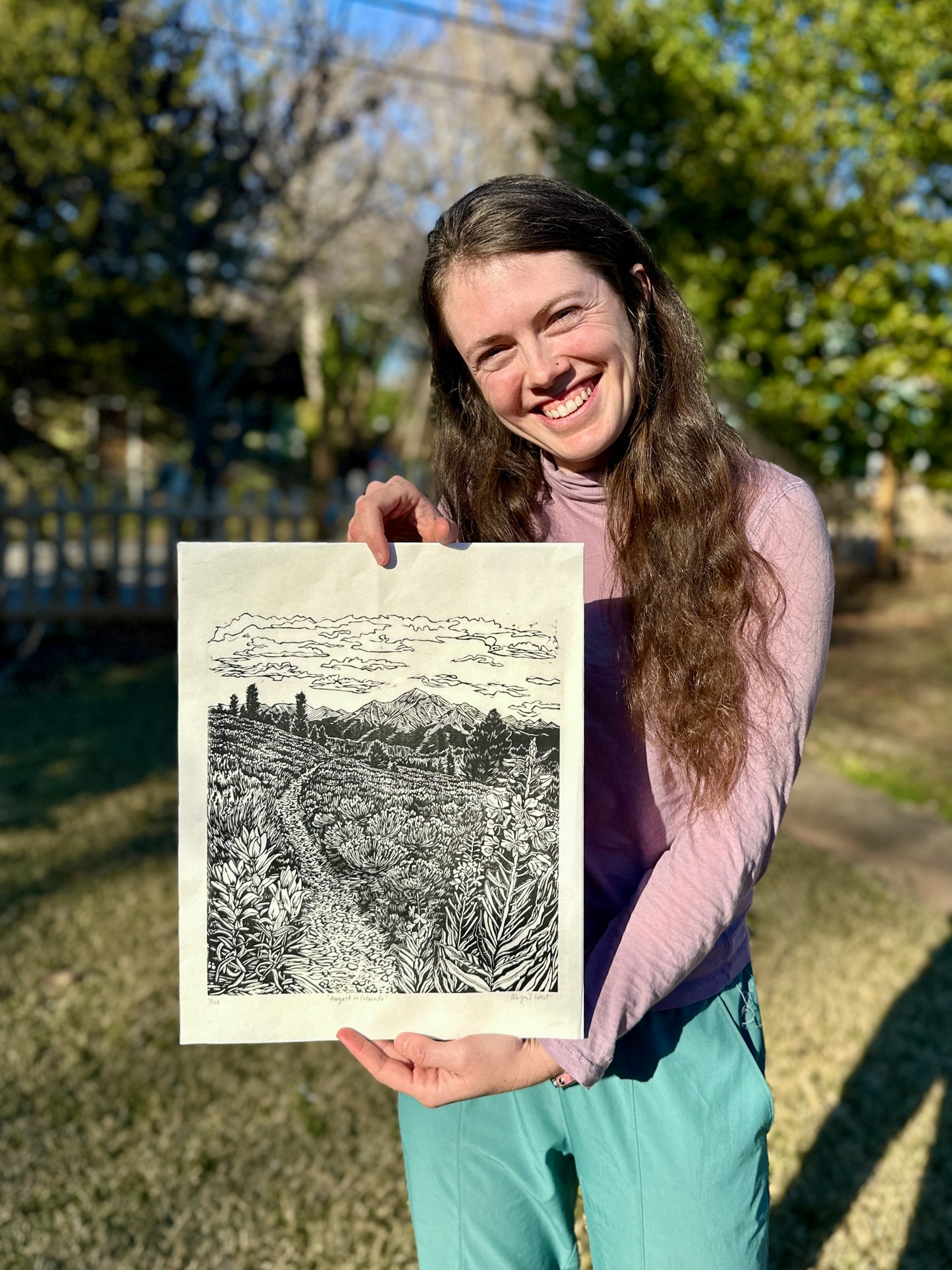 "August in Colorado" Block Print (UltrAspire collab)