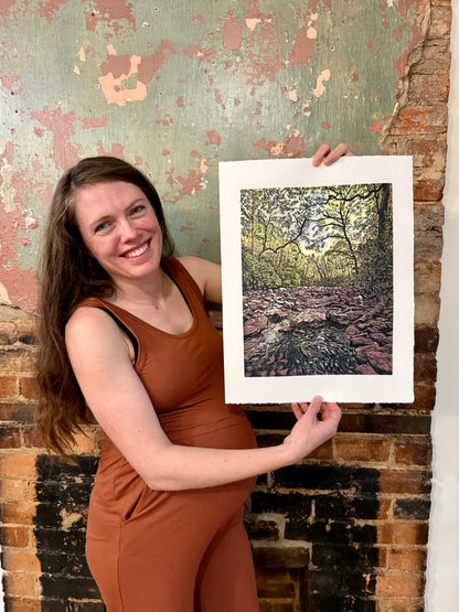 "October Mountain Stream" Reduction Print