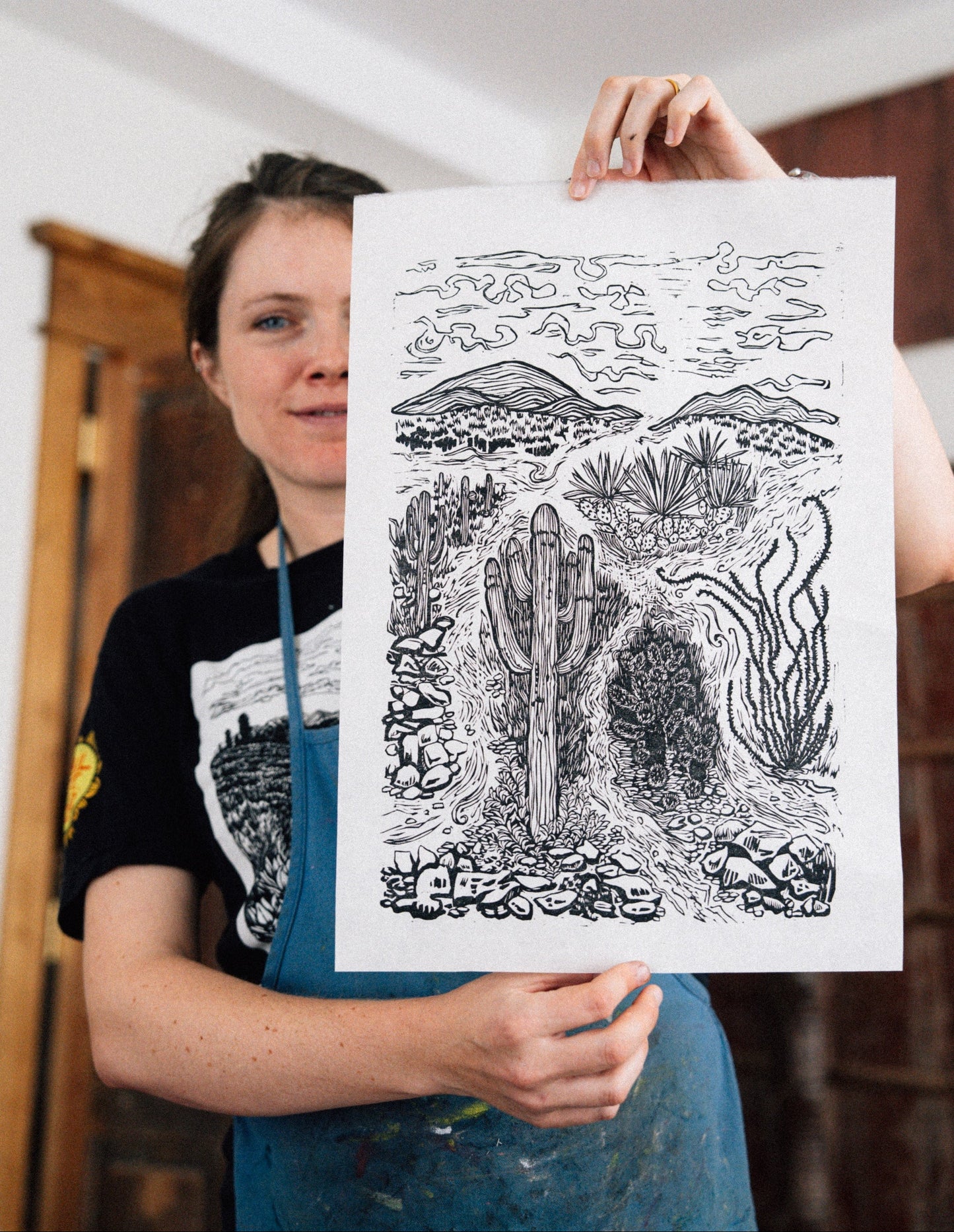"Desert Dreaming" Block Print - Collab with Janji & Aravaipa Running