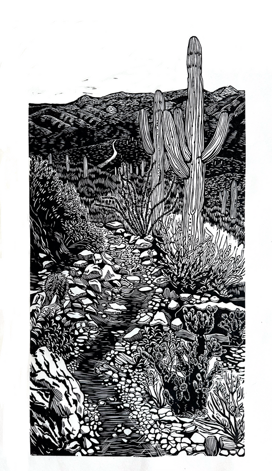 Black Canyon Trail Linocut Print