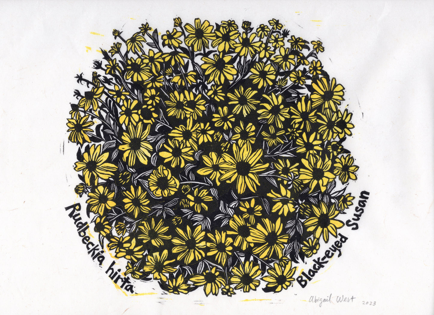 Black-eyed Susan Block Print