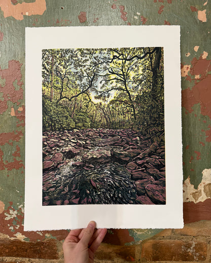 "October Mountain Stream" Reduction Print