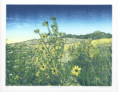 "San Luis Sunset" Reduction Linocut Print